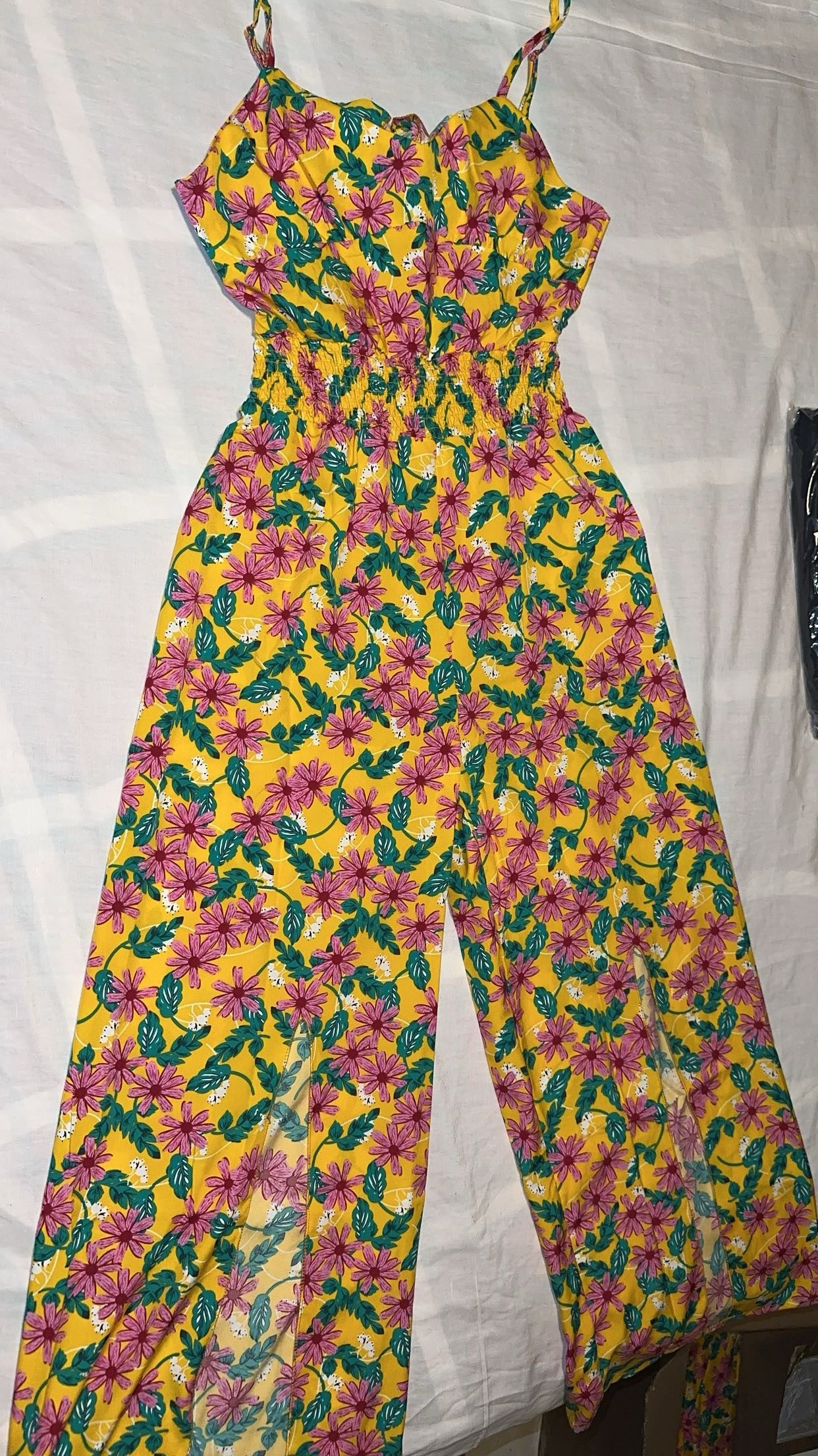 Floral yellow jumpsuit